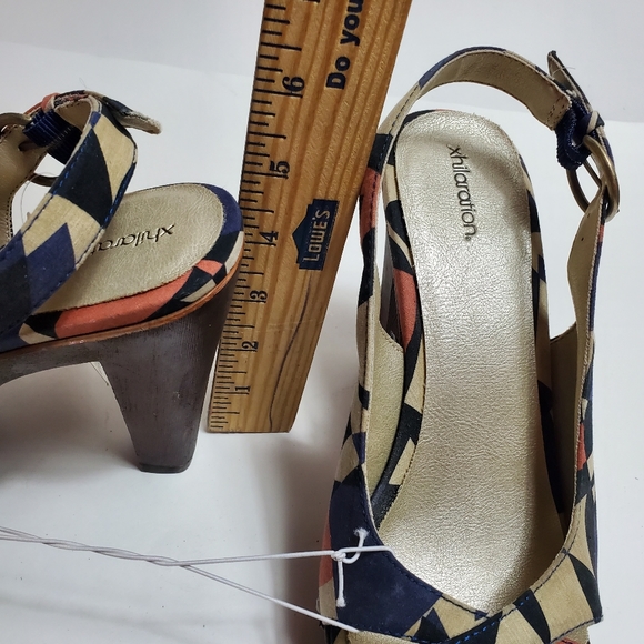 Xhilaration Tobbyn Platform Slingback Open Toe Heel, Multicolor, Sz 8. - Picture 7 of 11